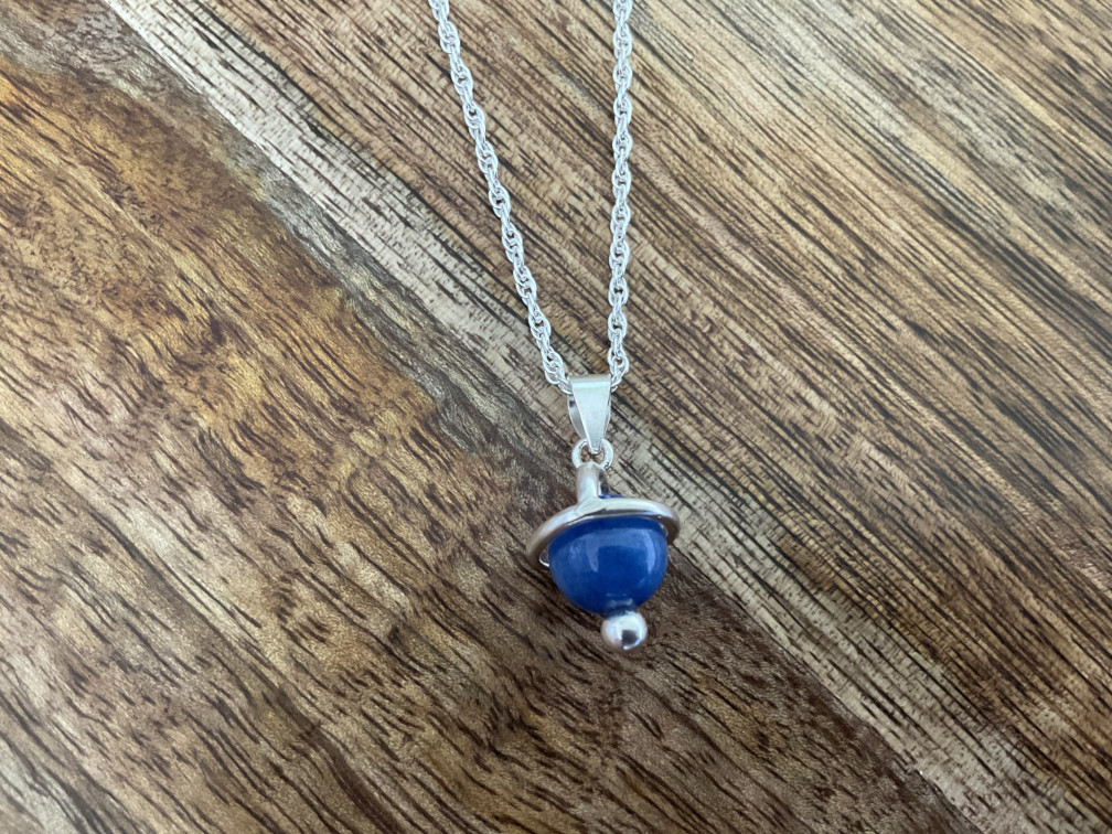 Blue JADE SPHERE PENDANT AND CHAIN